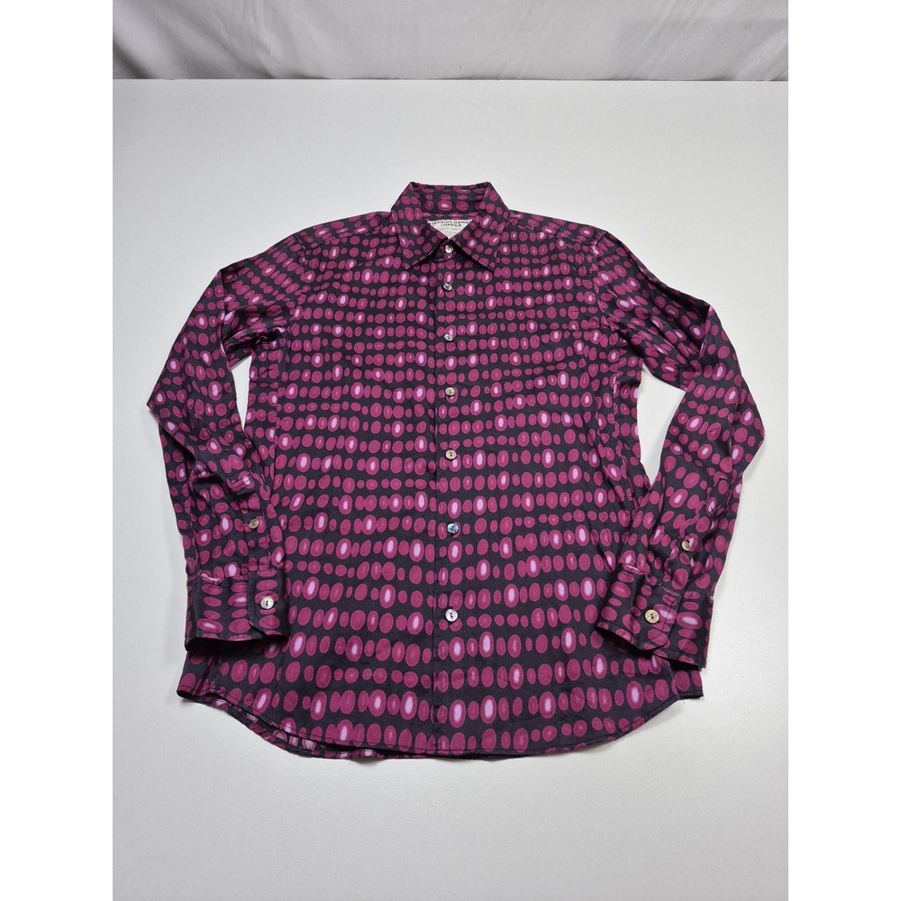 Katharine Hamnett London Shirt Mens L Purple Geometric Button Up L/S Japan